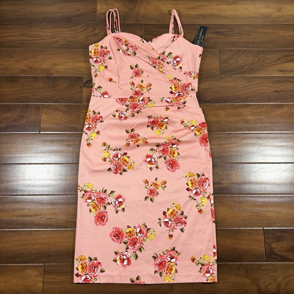 Stop Staring Alicia Estrada Size 16 Floral Sleeveless Ariana Fitted Pencil Dress